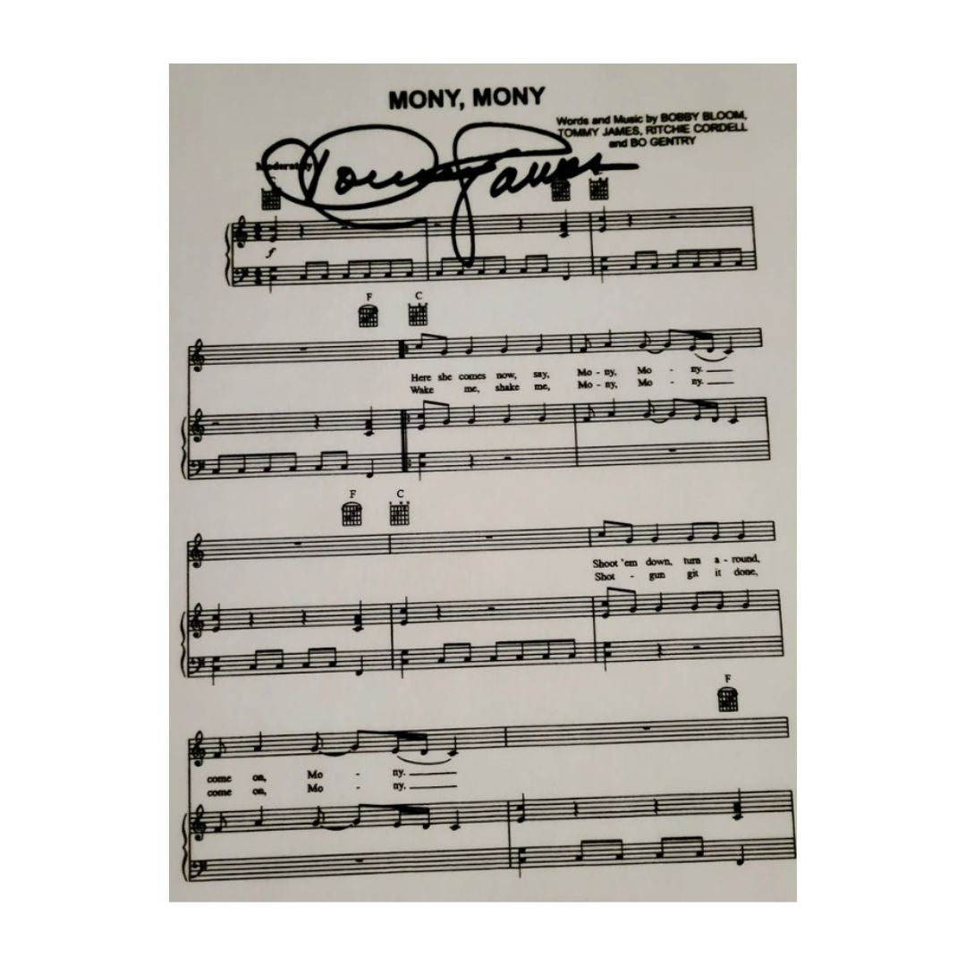 MONY MONY Sheet Music Autographed